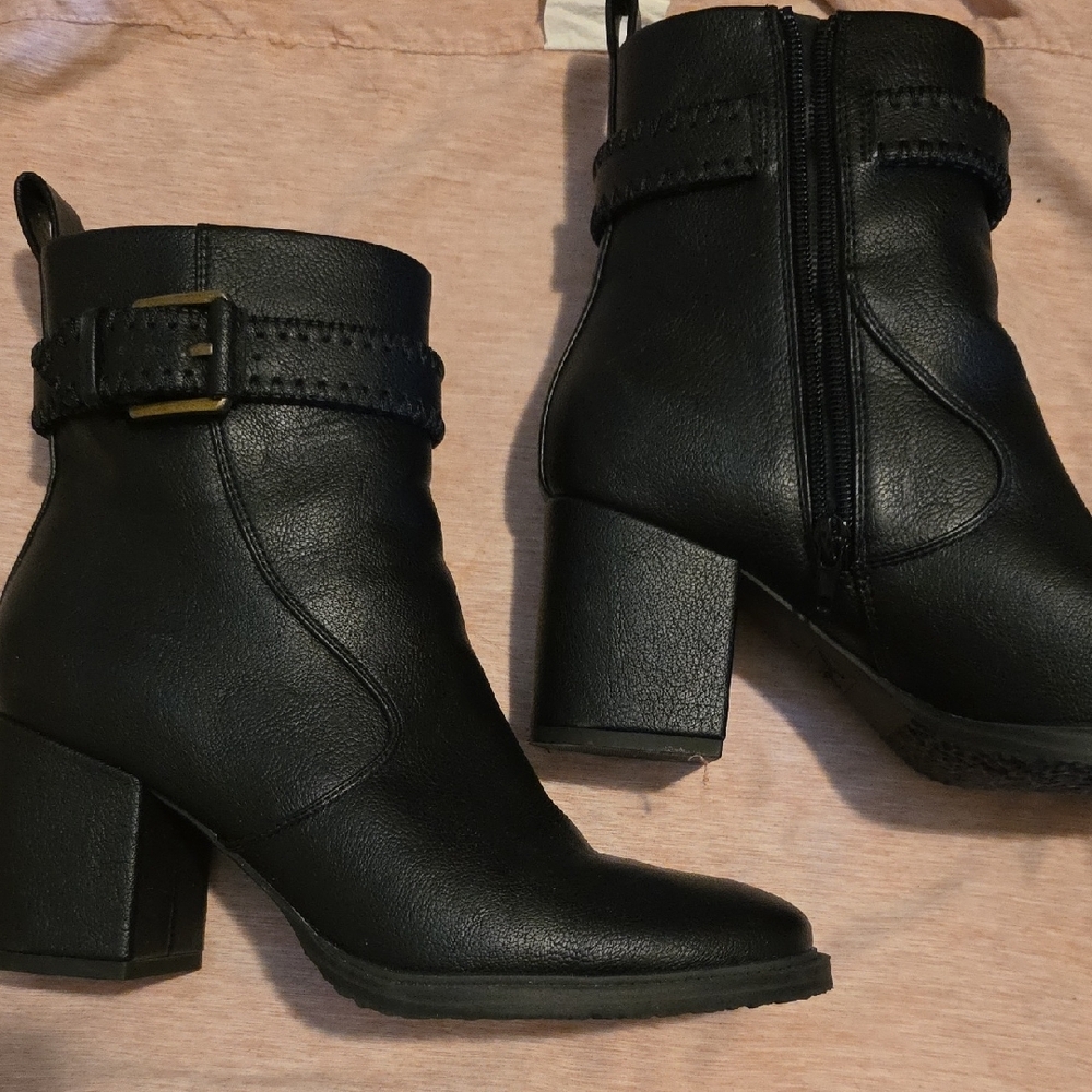 Black Leather Ankle Boots